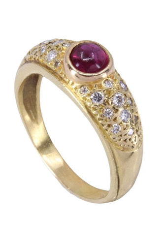 Bague 57 Bague jonc rubis diamants 58 Facettes 085961