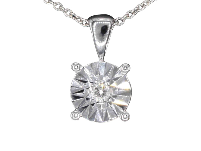 Pendentif Pendentif en or blanc avec un diamant taille brillant 58 Facettes 2190