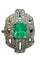 Bague 52 Bague vintage en platine avec émeraudes et diamants 58 Facettes 50327