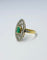Bague 58 Bague Art Déco en or avec accents de platine, sertie d'une émeraude naturelle et de 28 diamants. 58 Facettes E14