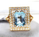 Bague 52 Bague or jaune aigue-marine diamants 58 Facettes