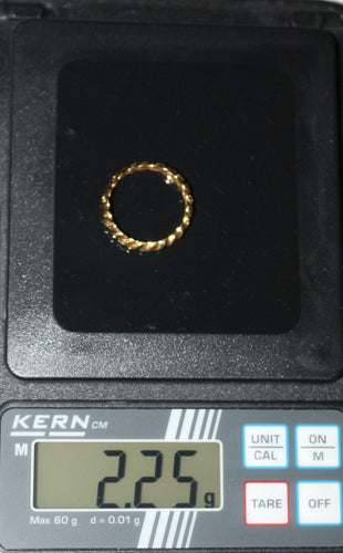 Bague 52 Alliance or jaune godronnée et diamants 58 Facettes 569.3