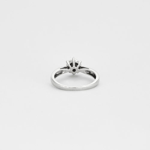 Bague 49 Bague Solitaire or blanc diamants 58 Facettes LP595/10