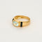 Bague 54 Bague jonc en or jaune, aigue marine 58 Facettes REU0901