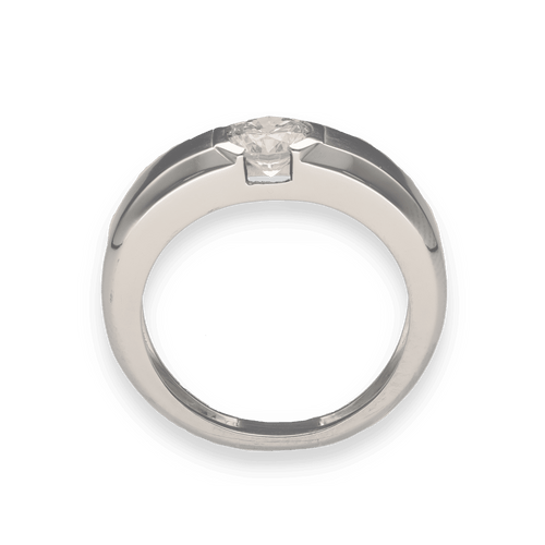 Bague 64 Bague Jonc Homme en Platine avec Diamant 1,21 ct – Certificat HRD – Taille 64 58 Facettes