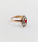 Bague 56 Ancienne bague marquise or rose, pierre rouge et diamant taille rose (1900) 58 Facettes A05951