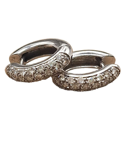 Boucles d'oreilles Boucles d'oreilles demi-créoles en or blanc et diamants 58 Facettes