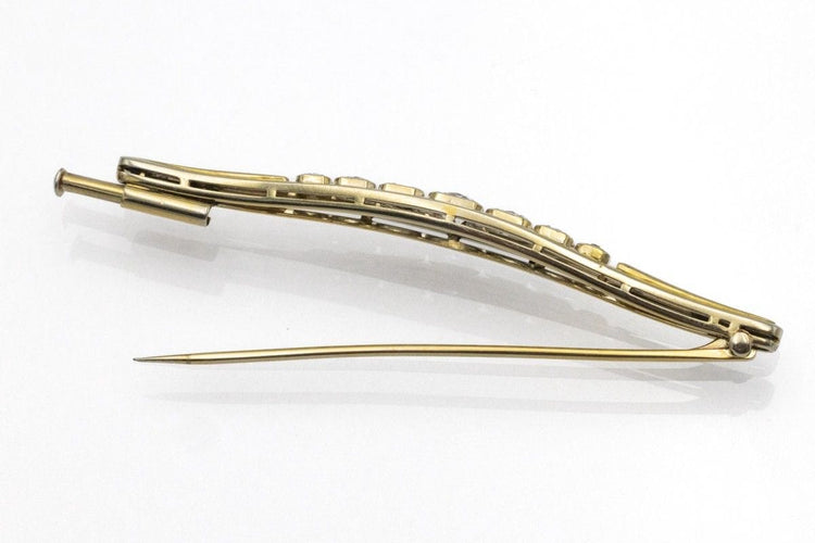 Broche Broche allongée en or avec diamants taille brillant, environ 0,80 ct. 58 Facettes 10964