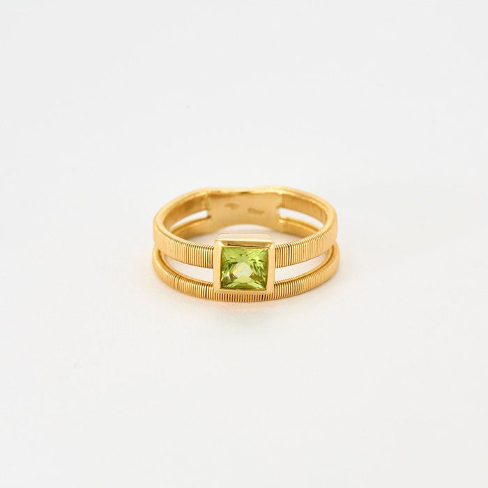 Bague 54 BAGUE DOUBLE JONC PERIDOT 58 Facettes C31C