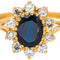 Bague 55 Bague Marguerite  Or jaune Saphir, Diamant 58 Facettes 4712457CN