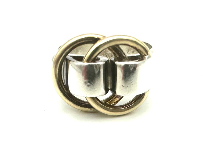 HERMES/GAETAN DE PERCIN. Vintage-Ring silber und 18K Gelbgold 