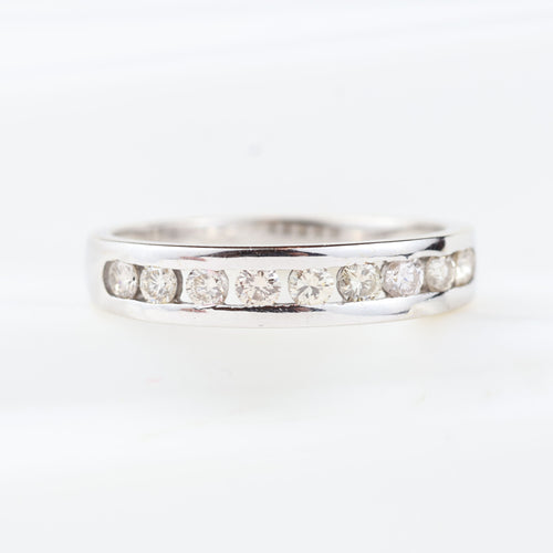 Wedding band - Wedding band ring in 18k white gold and diamonds 