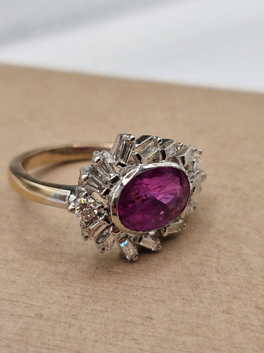 Bague Bague en or blanc avec rubis et diamants baguette 58 Facettes