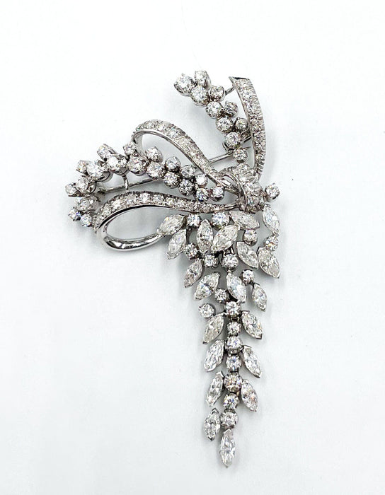 Broche Broche Vintage années 50 or blanc diamants 58 Facettes