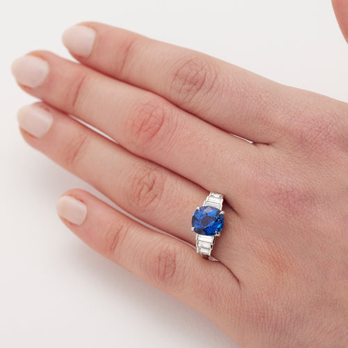 Bague 53 Bague saphir diamants 58 Facettes