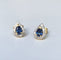 Boucles d'oreilles Paire de puces d'oreilles en or Ggis et jaune 18k saphirs et diamants 58 Facettes