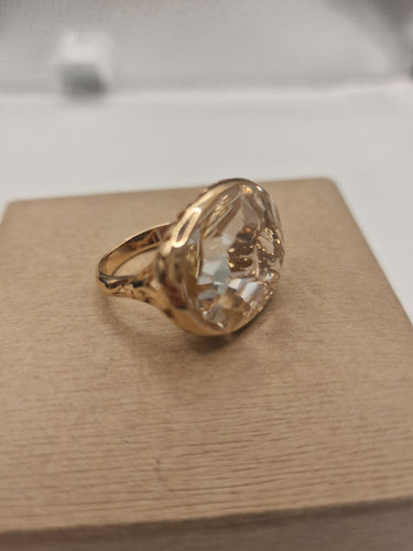 Pomellato - Arabesque yüzük, pembe altın ve kaya kristali 