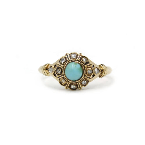 Bague 56 Bague Or, Turquoise & Diamants 58 Facettes 240139R