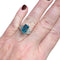 Bague 54 Bague or blanc Zyrcon Bleu naturel 4.60 carats  et diamants 58 Facettes 7849 A