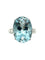 Bague 57 STERN. Bague or blanc 18K, aigue-marine et diamants 58 Facettes