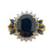 Bague 54 Bague or jaune saphir et diamants 58 Facettes 330070271
