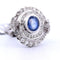 Bague 59 BAGUE OR BLANC - SAPHIR et DIAMANTS - ART DÉCO 58 Facettes