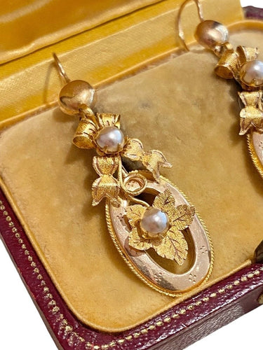 Boucles d'oreilles Boucles d'oreilles anciennes or jaune et rose 58 Facettes