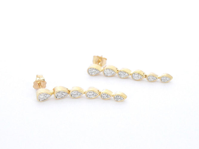 Boucles d'oreilles Boucles d'oreilles en or jaune avec diamants 58 Facettes 2339