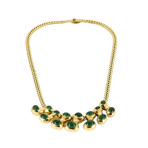 Collier RENE BOIVIN - Collier or jaune et émeraude 58 Facettes