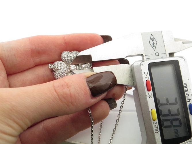 Collier collier pendentif fleur camelia or blanc 18k 119 diamants 1.63ct 9.3gr 58 Facettes 270129