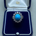 Bague 57 Bague or blanc turquoise diamants 58 Facettes