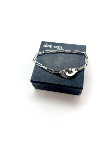 Bracelet DINH VAN - Bracelet Menottes R12 or blanc 58 Facettes M9044