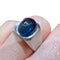 Bague 56 Bague or blanc tourmaline bleue 58 Facettes 7824 A