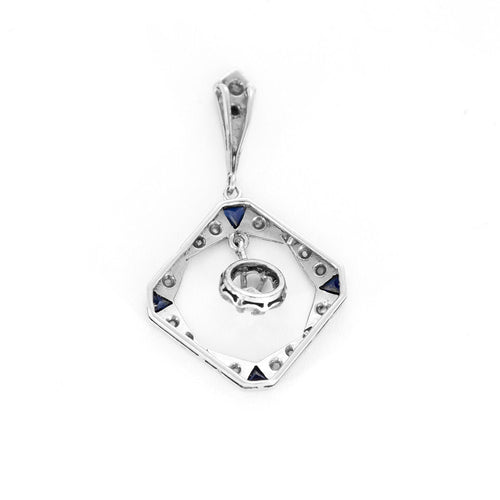 Pendentif Pendentif or gris, diamants et saphirs 58 Facettes 250087