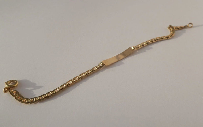 Bracelet Bracelet gourmette d'identité gravée « Isabelle » en or rose 18k 58 Facettes