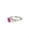 Bague 54.5 Bague vintage en platine sertie d'un saphir rose et diamants 58 Facettes