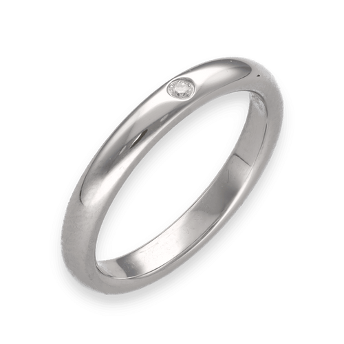 Bague 52 Bague Tiffany & Co en platine avec diamant brillant 0,02 ct F-VVS - Taille 52 58 Facettes FB07740