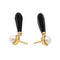 Boucles d'oreilles Boucles d'oreilles Pendantes Or jaune Perle de culture, Onyx, Diamant 58 Facettes 3853930RV