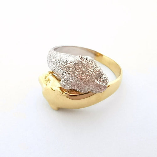 Bague 58.5 Bague féline panthères - Diamants - unisexe - Or 18 K 58 Facettes AA 1715