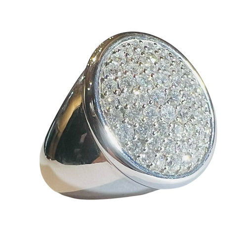 Bague 54.5 Bague or blanc diamants 2.15 cts 58 Facettes 7409 A