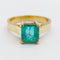 Bague 52.5 Bague solitaire art deco or 18k émeraude de 1,20 carats, vintage 58 Facettes A06510