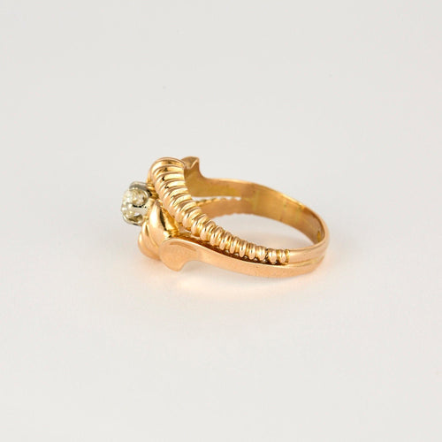 Bague 60 Bague Art Déco or rose diamant 58 Facettes M8908