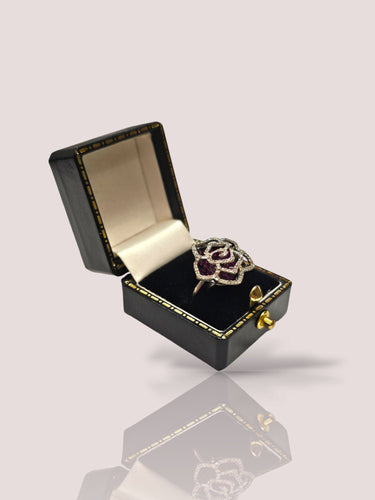 Bague 50 Bague vintage en platine avec rubis et diamants 58 Facettes 19792