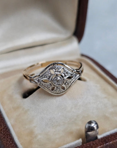 Bague 56 Bague ancienne or bicolore et diamants 58 Facettes 645