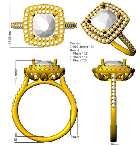 Bague 53 Bague en platine et or jaune 18 carats diamant jaune 2,50 carats 58 Facettes