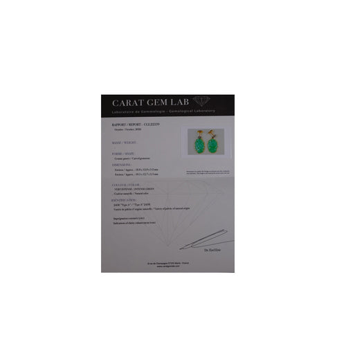 Boucles d'oreilles Boucles d Oreille Jade Diamants 58 Facettes