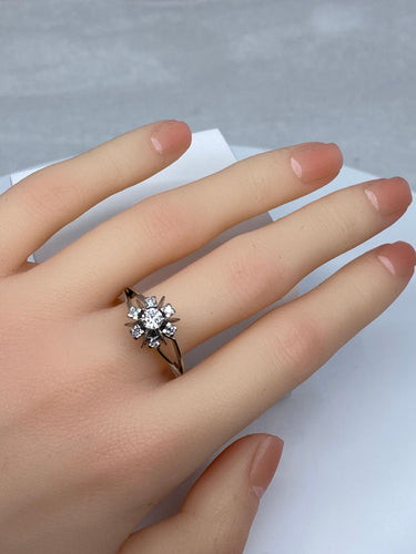 Bague 59 Bague Margueritte en Or blanc & Diamants 58 Facettes