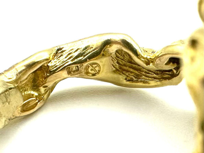 Bague 57 GILBERT ALBERT. Bague or jaune 18K, perle et diamant 58 Facettes