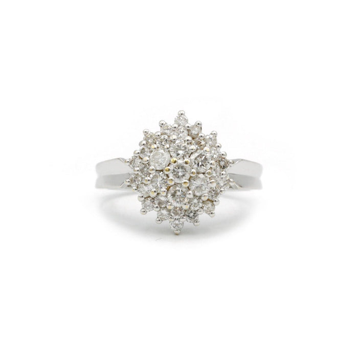 Bague 54 Bague or blanc, diamants 58 Facettes 240024SP