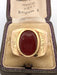 Bague 56 Bague or jaune massif, cornaline ovale 58 Facettes